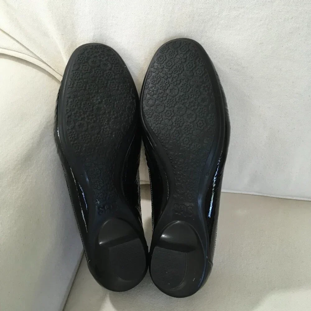 SAS Sonyo Slip-on Black Patent Leather Heeled Loafer